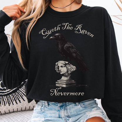 Long-sleeve Black / S Quoth the Raven Nevermore Poe Long Sleeve The Mystic Eden