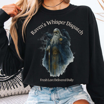 Long-sleeve Black / S Raven's Whisper Dispatch Norse Gods Long Sleeve Shirt The Mystic Eden