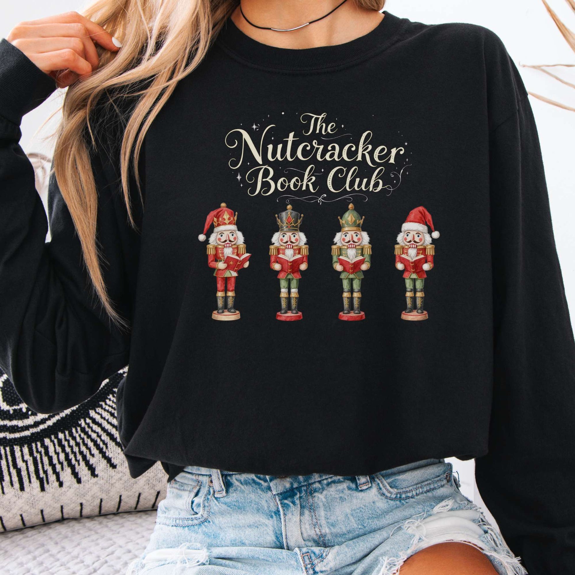 Long-sleeve Black / S The Nutcracker Book Club Christmas Long Sleeve Shirt The Mystic Eden
