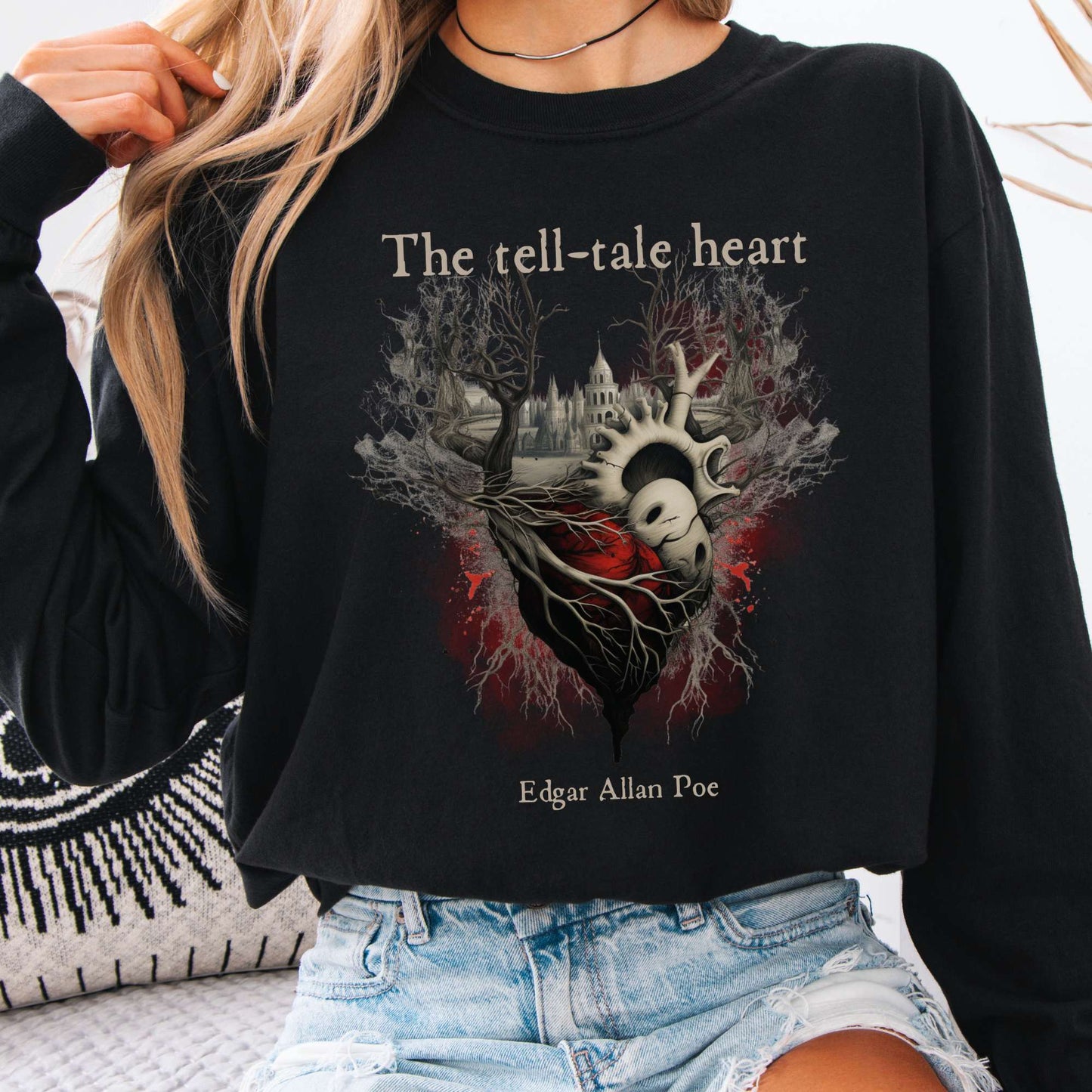 Long-sleeve Black / S The Tell Tale Heart Edgar Allan Poe Long Sleeve Tee The Mystic Eden