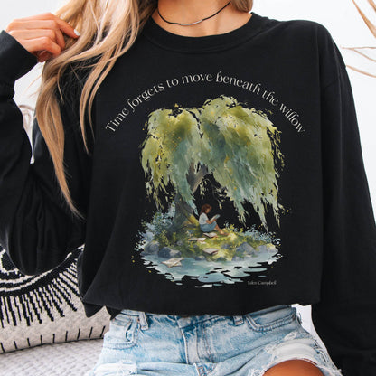 Long-sleeve Black / S Time Forgets to Move Beneath the Willow Long Sleeve Tee The Mystic Eden