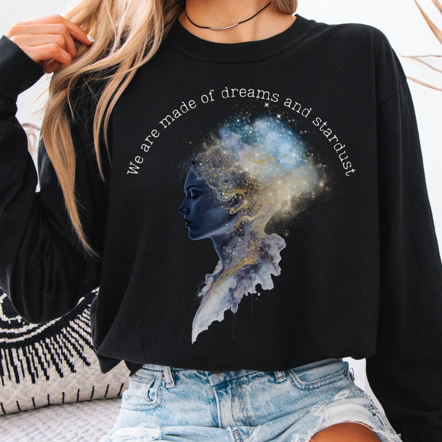 Long-sleeve Black / S We Are Made of Dreams and Stardust Long Sleeve Tee The Mystic Eden