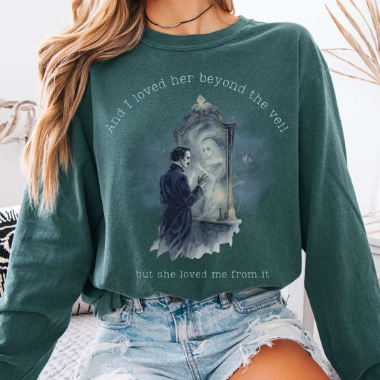 Long-sleeve Blue Spruce / S And I Loved Her Beyond The Veil Poe Long sleeve Tee The Mystic Eden