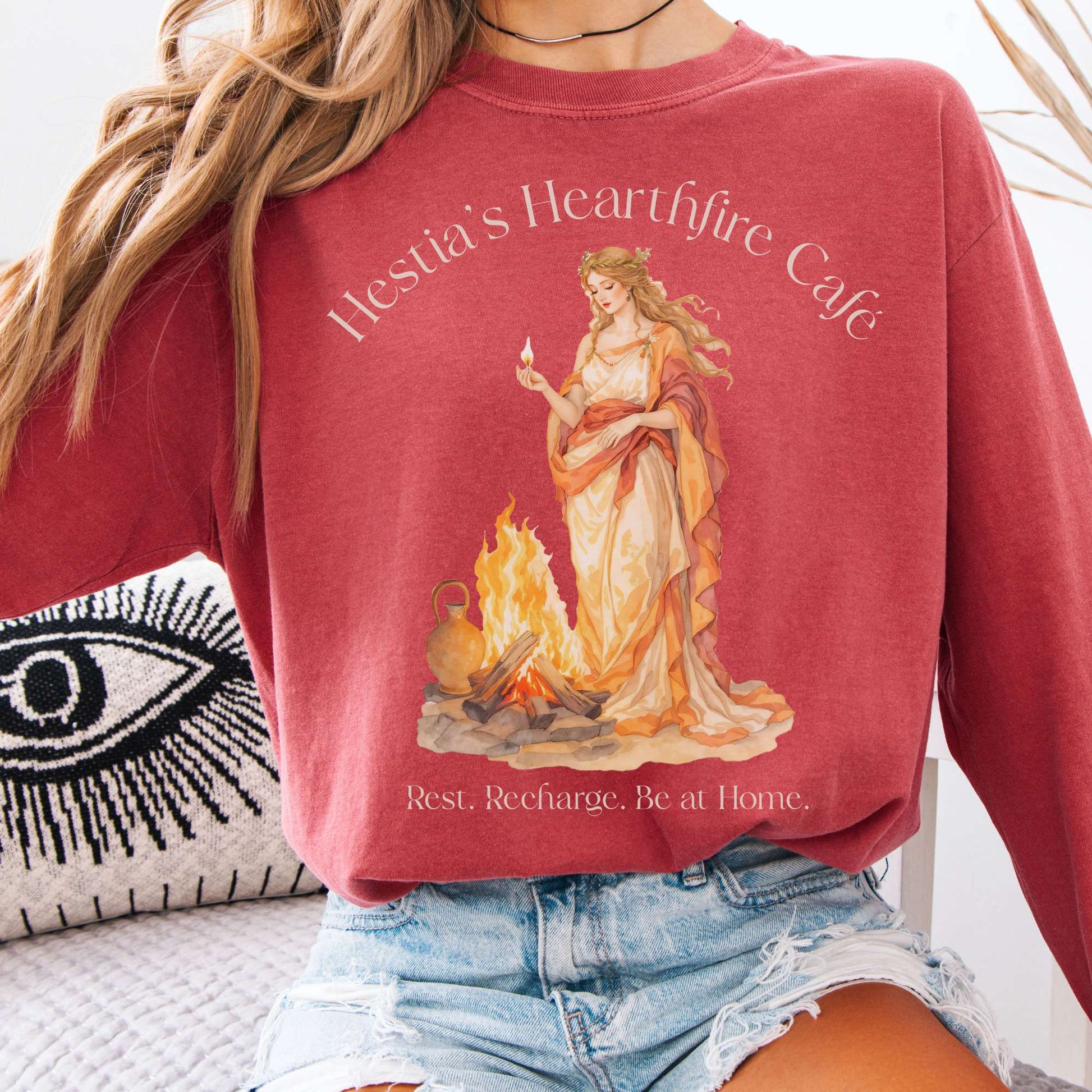 Long-sleeve Crimson / S Hestia’s Hearthfire Café Mythology Long Sleeve The Mystic Eden