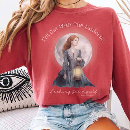 Long-sleeve Crimson / S I'm Out With The Lanterns Looking For Myself Emily Dickinson Long Sleeve The Mystic Eden