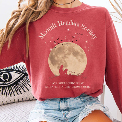 Long-sleeve Crimson / S Moonlit Readers Society Long Sleeve Tee The Mystic Eden