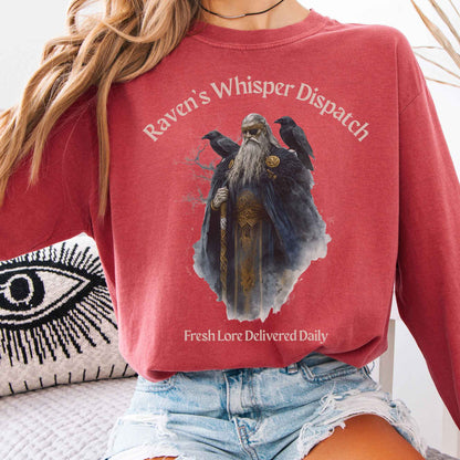 Long-sleeve Crimson / S Raven's Whisper Dispatch Norse Gods Long Sleeve Shirt The Mystic Eden
