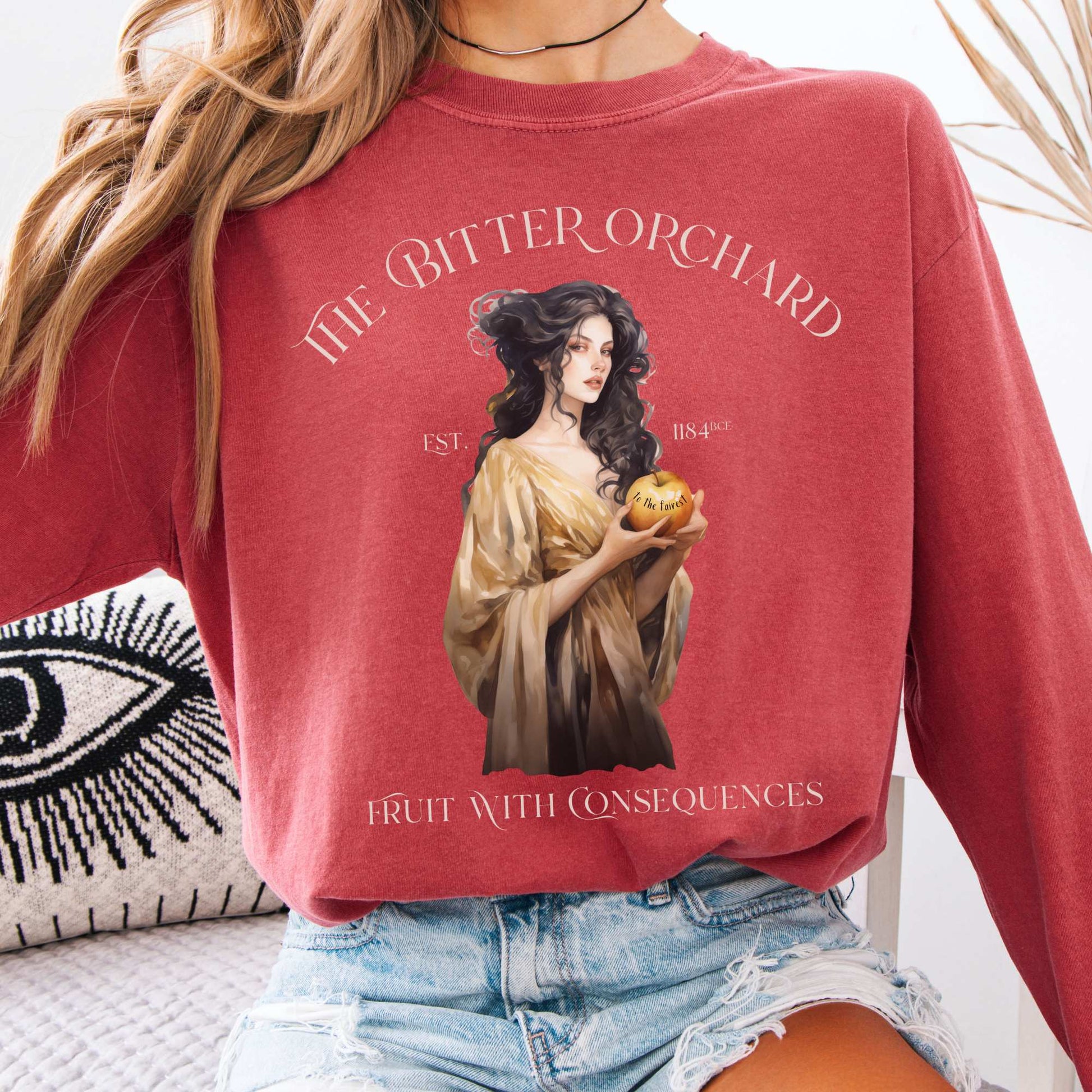 Long-sleeve Crimson / S The Bitter Orchard Eris Goddess Long Sleeve T-Shirt The Mystic Eden