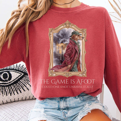 Long-sleeve Crimson / S The Game Is Afoot Sherlock Holmes Long Sleeve Tee The Mystic Eden