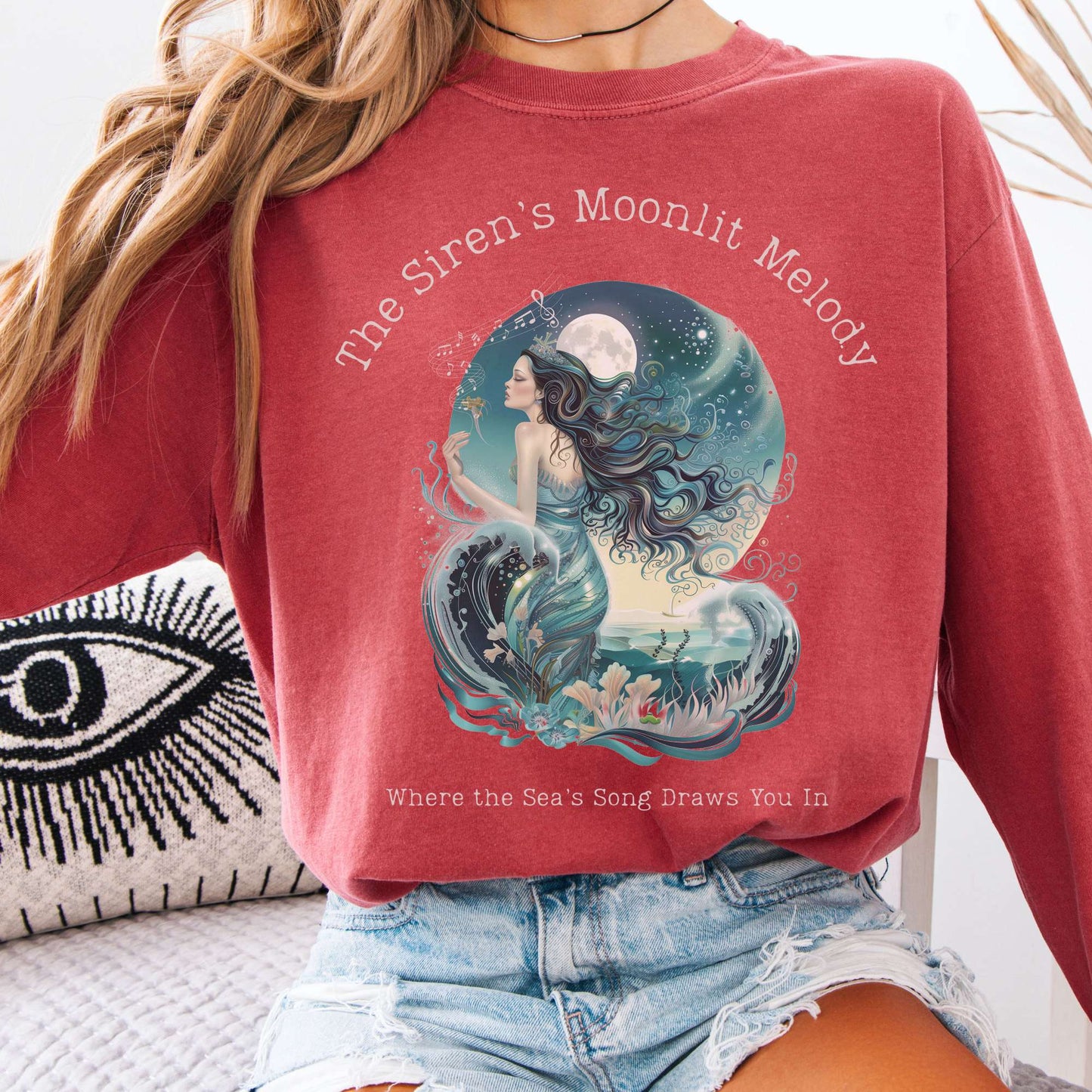 Long-sleeve Crimson / S The Siren’s Moonlit Melody Mythology Long Sleeve Tee The Mystic Eden