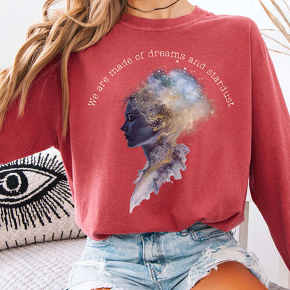 Long-sleeve Crimson / S We Are Made of Dreams and Stardust Long Sleeve Tee The Mystic Eden