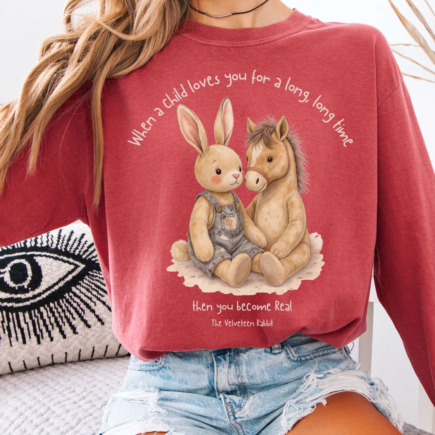 Long-sleeve Crimson / S You Become Real The Velveteen Rabbit Long Sleeve Tee The Mystic Eden