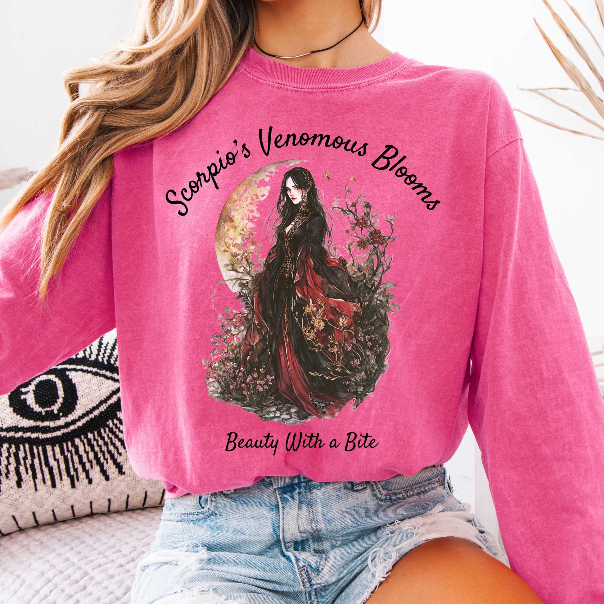 Long-sleeve Crunchberry / S Scorpio's Venomous Blooms Long Sleeved Shirt The Mystic Eden