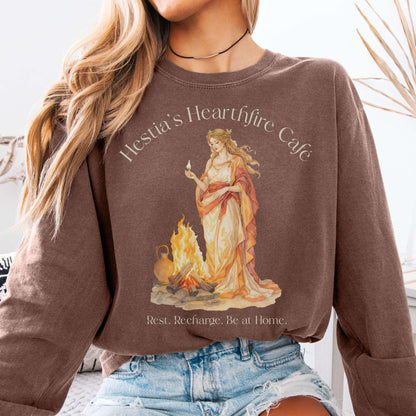 Long-sleeve Espresso / S Hestia’s Hearthfire Café Mythology Long Sleeve The Mystic Eden