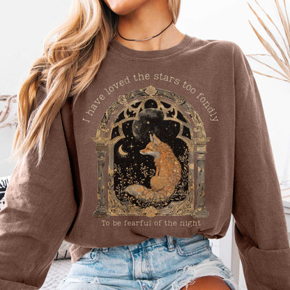 Long-sleeve Espresso / S I Have Loved the Stars Too Fondly Sarah Williams Poetry Long Sleeve Tee The Mystic Eden
