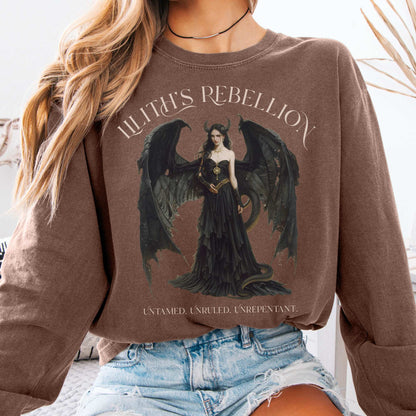 Long-sleeve Espresso / S Lilith's Rebellion Goddess Long Sleeve T-Shirt The Mystic Eden