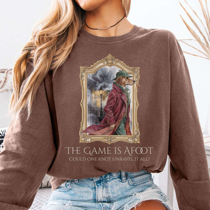 Long-sleeve Espresso / S The Game Is Afoot Sherlock Holmes Long Sleeve Tee The Mystic Eden