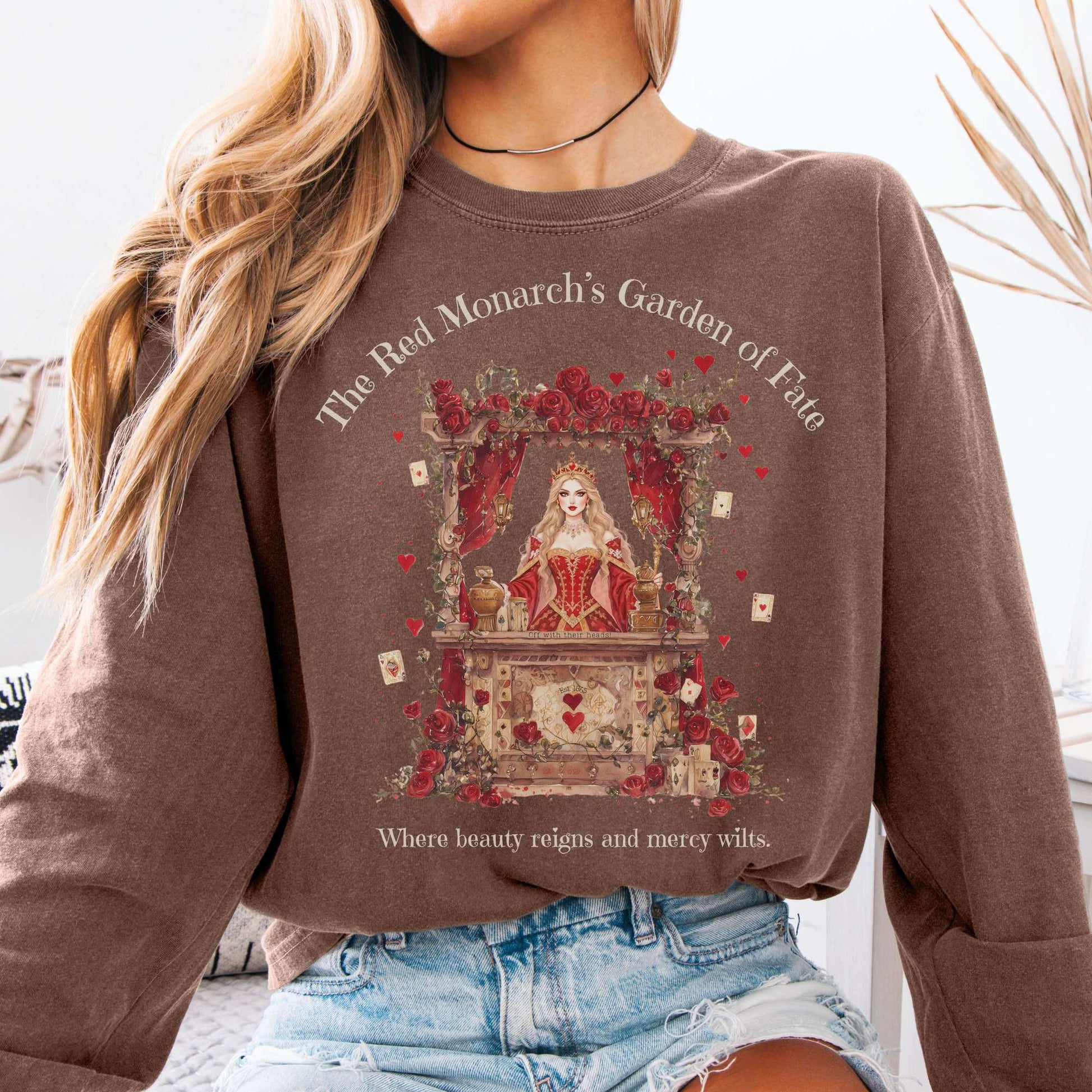 Long-sleeve Espresso / S The Red Monarchs Garden of Fate Long Sleeve Tee The Mystic Eden