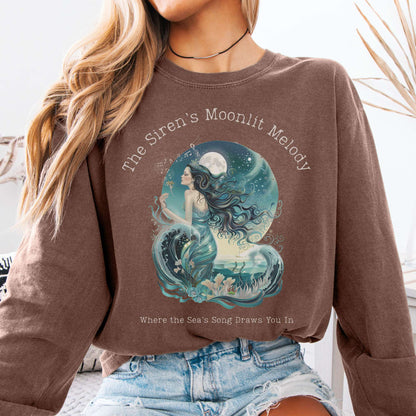 Long-sleeve Espresso / S The Siren’s Moonlit Melody Mythology Long Sleeve Tee The Mystic Eden