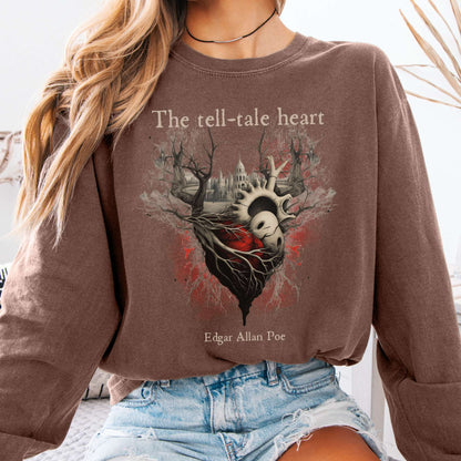 Long-sleeve Espresso / S The Tell Tale Heart Edgar Allan Poe Long Sleeve Tee The Mystic Eden
