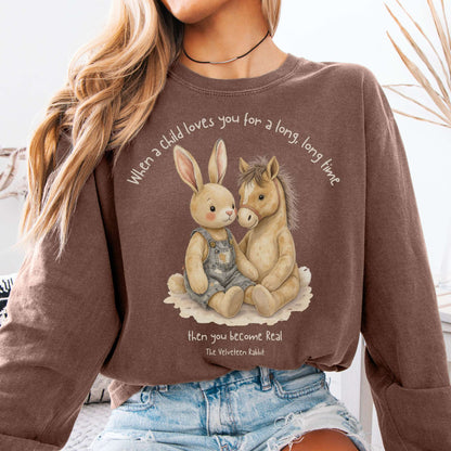 Long-sleeve Espresso / S You Become Real The Velveteen Rabbit Long Sleeve Tee The Mystic Eden