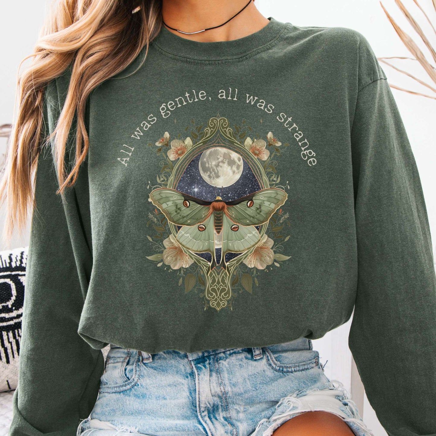 Long-sleeve Hemp / S All Was Gentle All Was Strange Edgar Allan Poe Long Sleeve The Mystic Eden