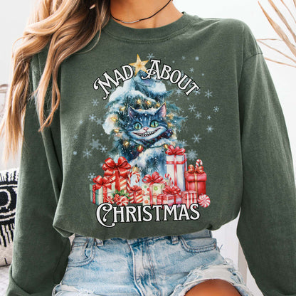 Long-sleeve Hemp / S Cheshire Cat Mad About Christmas Long Sleeve Tee The Mystic Eden