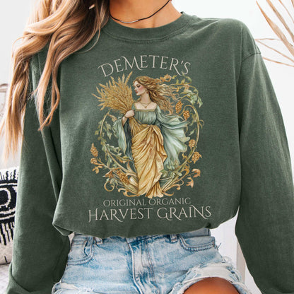 Long-sleeve Hemp / S Demeter's Original Organic Harvest Grains Long Sleeve T-Shirt The Mystic Eden