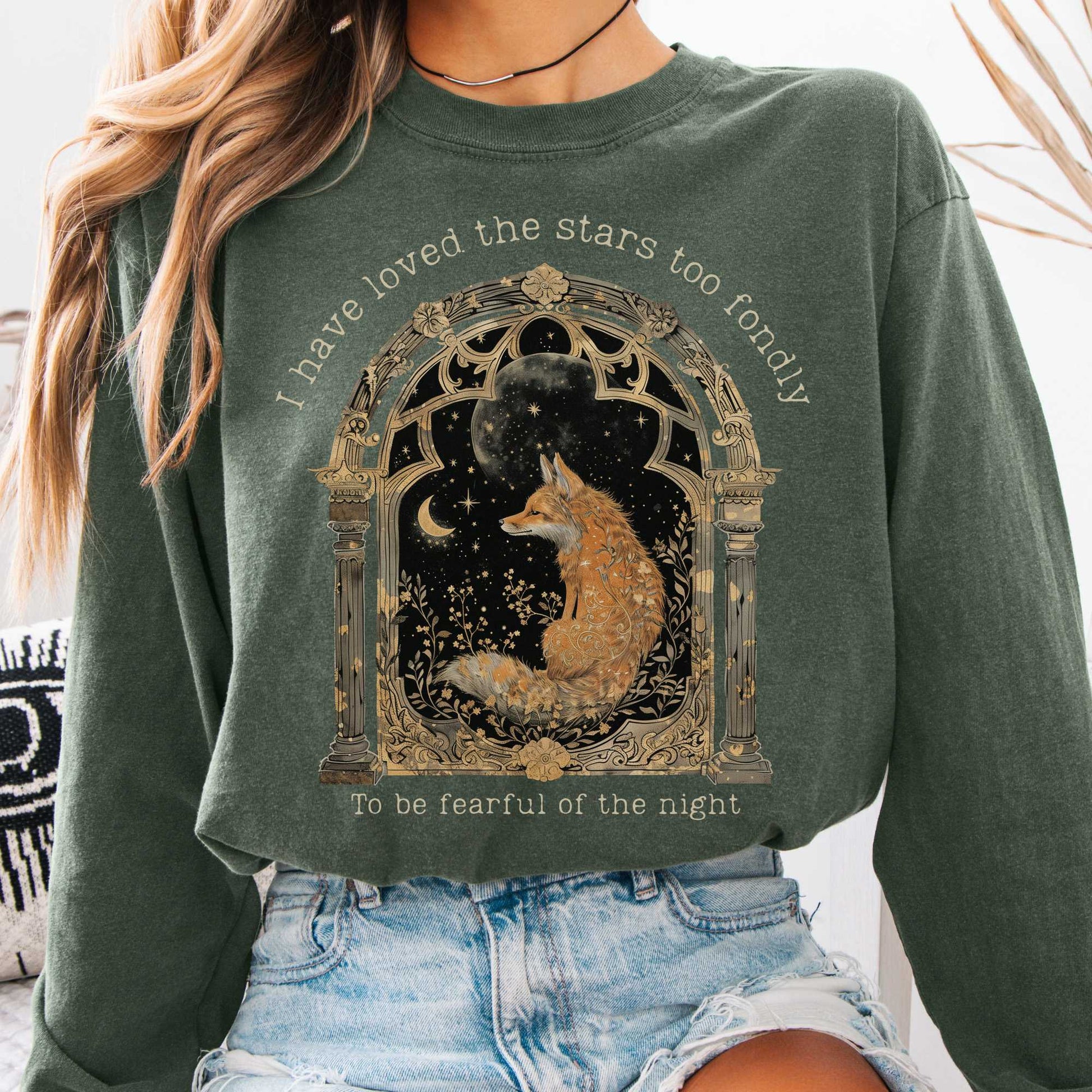 Long-sleeve Hemp / S I Have Loved the Stars Too Fondly Sarah Williams Poetry Long Sleeve Tee The Mystic Eden