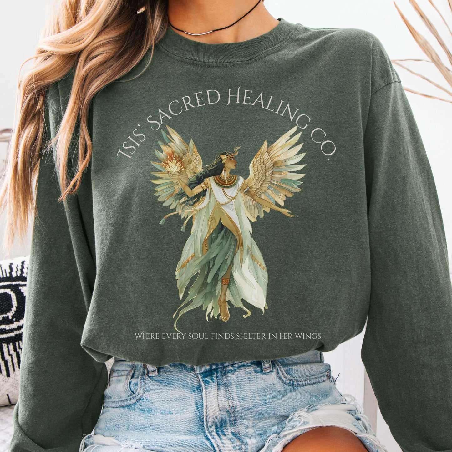 Long-sleeve Hemp / S Isis' Sacred Healing Co Egyptian Mythology Long Sleeve The Mystic Eden