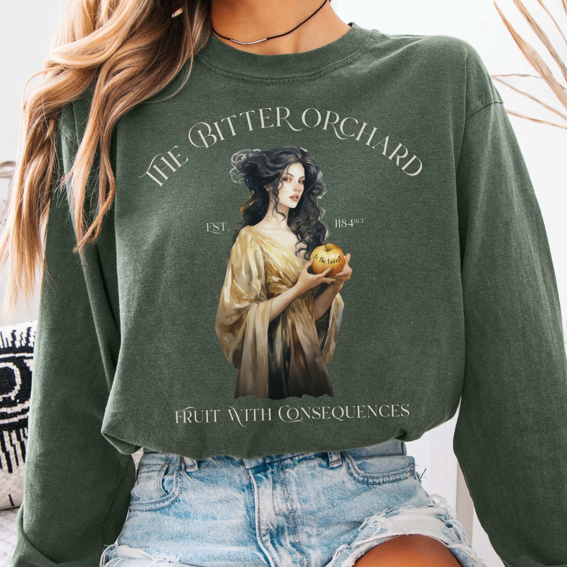 Long-sleeve Hemp / S The Bitter Orchard Eris Goddess Long Sleeve T-Shirt The Mystic Eden