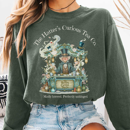 Long-sleeve Hemp / S The Hatters Curious Tea Co Long Sleeve Tee The Mystic Eden