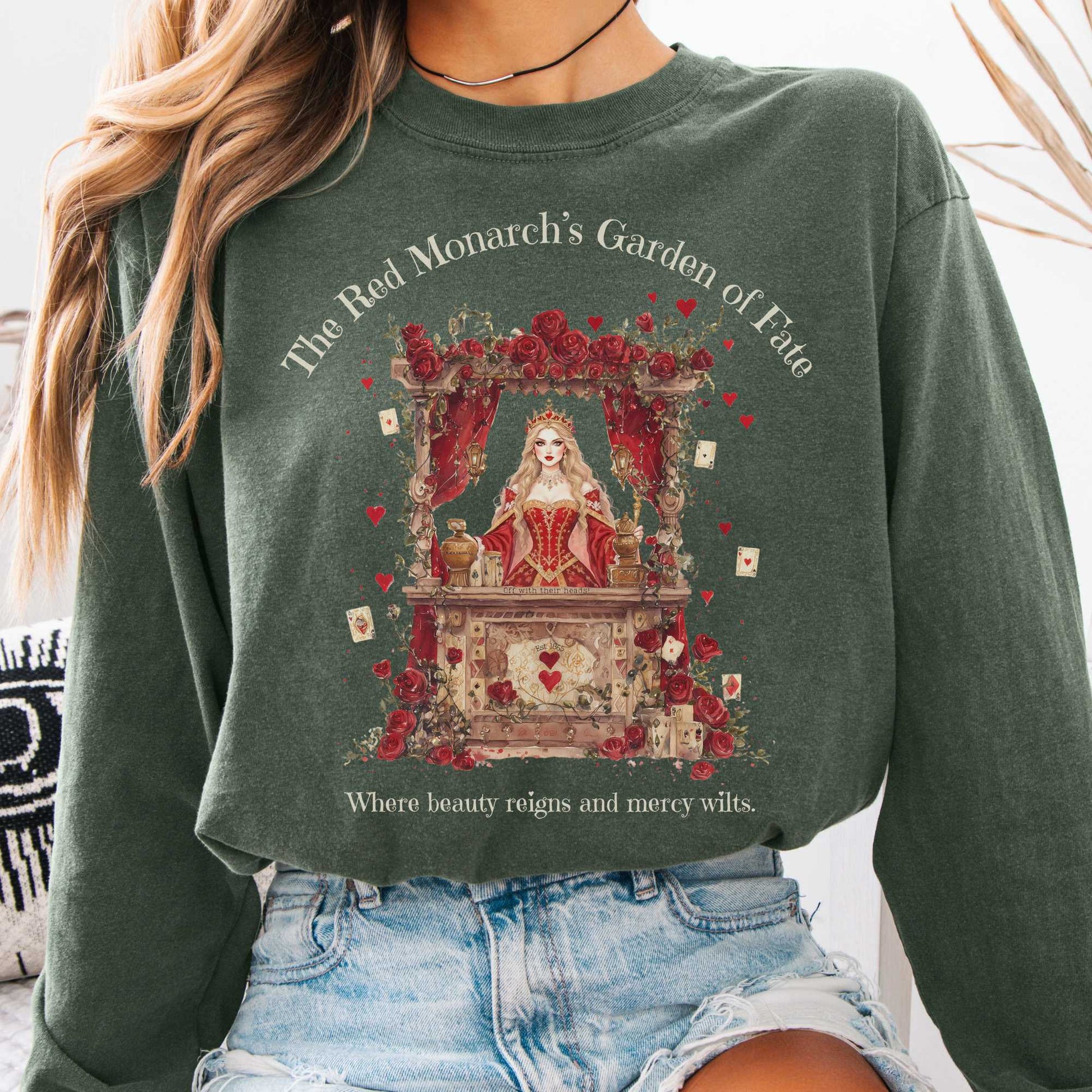 Long-sleeve Hemp / S The Red Monarchs Garden of Fate Long Sleeve Tee The Mystic Eden