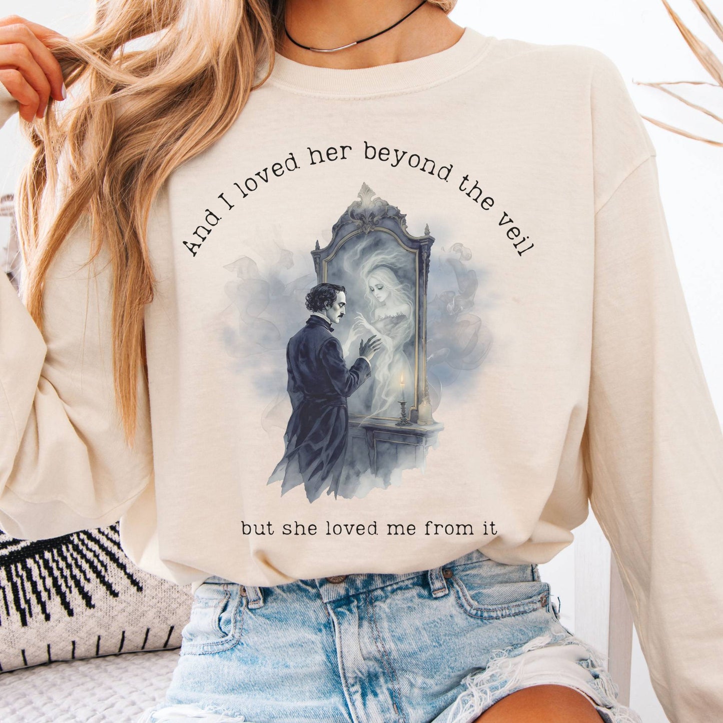 Long-sleeve Ivory / S And I Loved Her Beyond The Veil Poe Long sleeve Tee The Mystic Eden