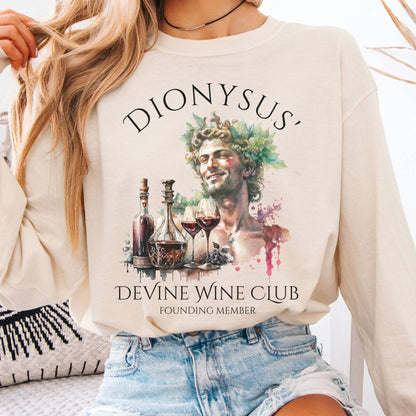 Long-sleeve Ivory / S Dionysus' Divine Wine Club Mythology Long Sleeve Tee The Mystic Eden