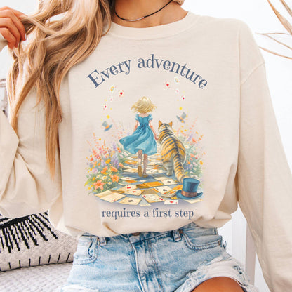 Long-sleeve Ivory / S Every Adventure Requires a First Step Alice Long Sleeve The Mystic Eden