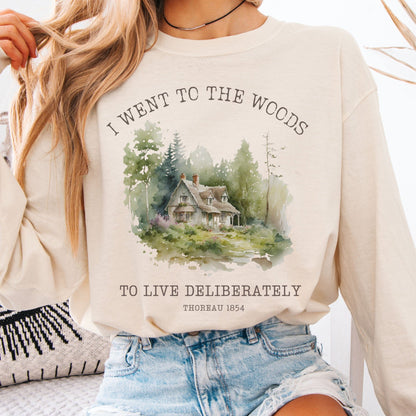 Long-sleeve Ivory / S I Went To the Woods To Live Deliberately Cottage Edition Long Sleeve The Mystic Eden