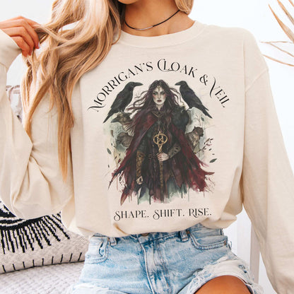Long-sleeve Ivory / S Morrigan's Cloak & Veil Shape Shift Rise Long Sleeve Shirt The Mystic Eden