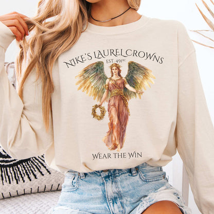 Long-sleeve Ivory / S Nike's Laurel Crowns Goddess Long Sleeve T-Shirt The Mystic Eden