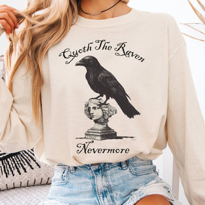 Long-sleeve Ivory / S Quoth the Raven Nevermore Poe Long Sleeve The Mystic Eden