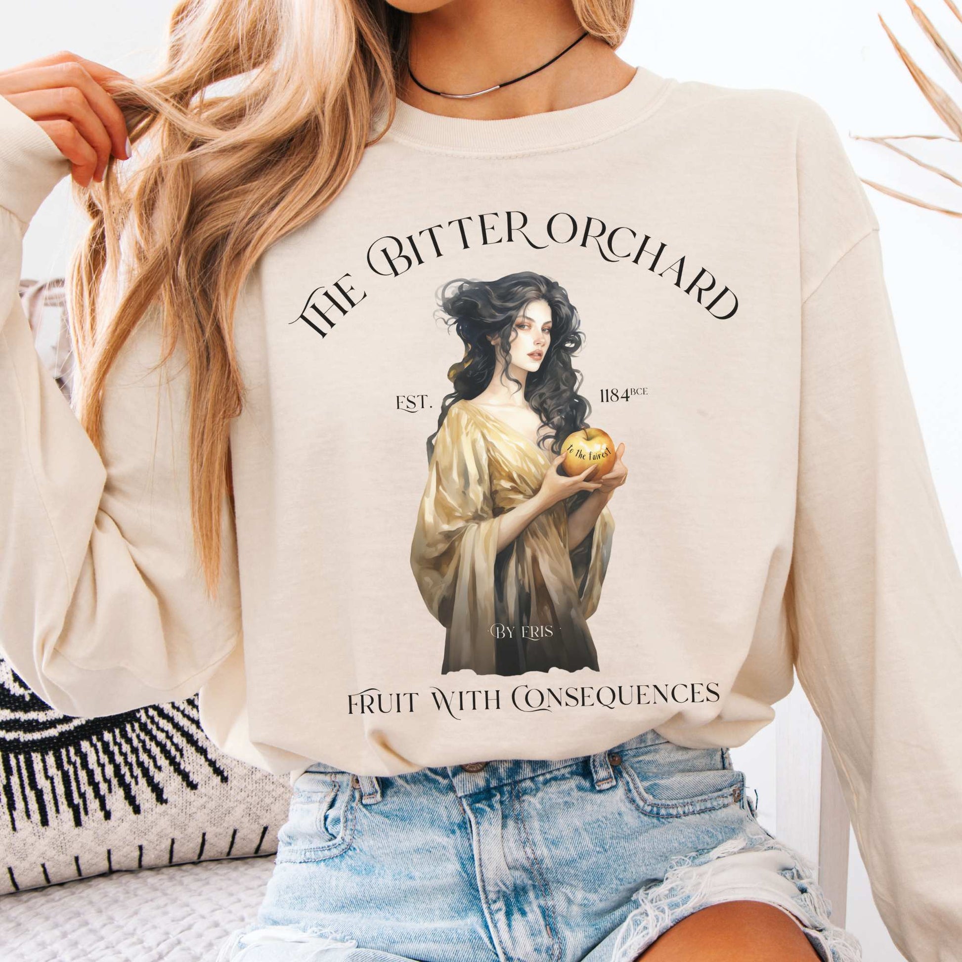 Long-sleeve Ivory / S The Bitter Orchard Eris Goddess Long Sleeve T-Shirt The Mystic Eden
