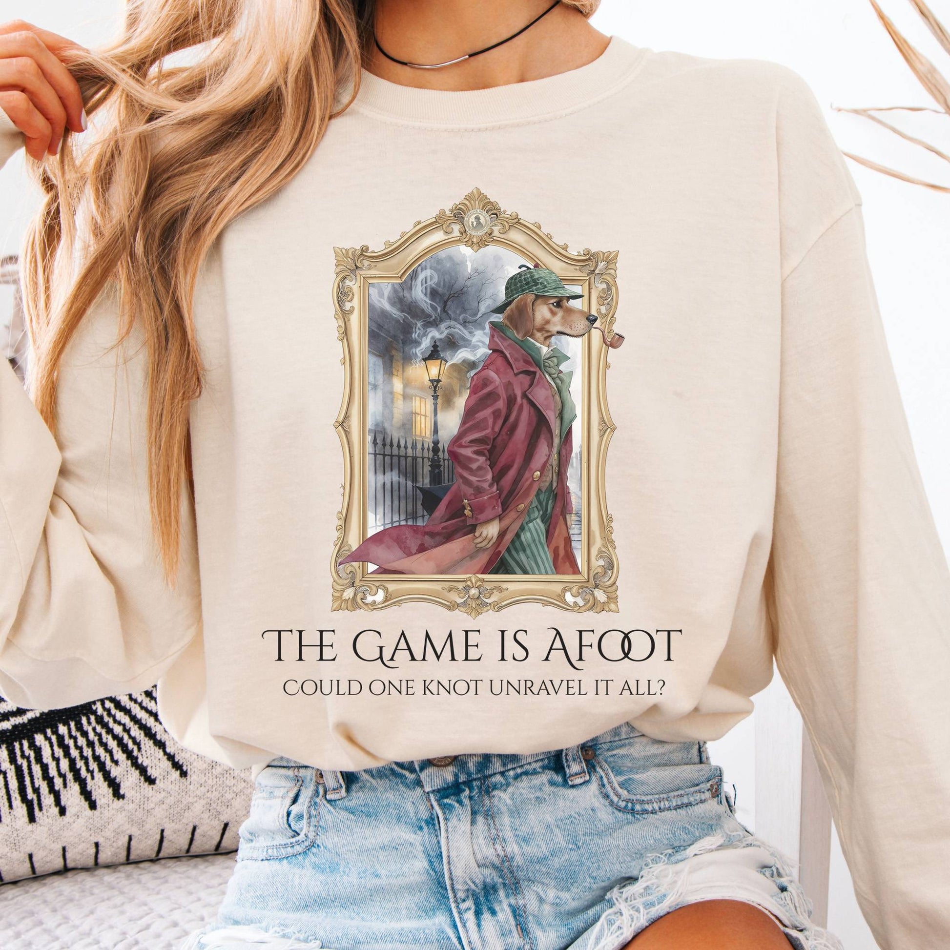Long-sleeve Ivory / S The Game Is Afoot Sherlock Holmes Long Sleeve Tee The Mystic Eden