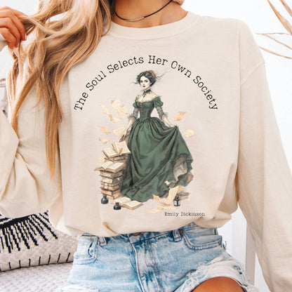 Long-sleeve Ivory / S The Soul Selects Her Own Society Emily Dickinson Long Sleeve Tee The Mystic Eden