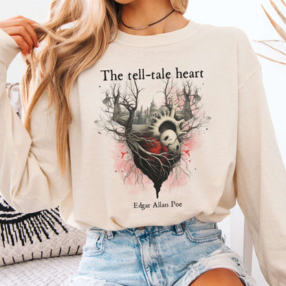 Long-sleeve Ivory / S The Tell Tale Heart Edgar Allan Poe Long Sleeve Tee The Mystic Eden