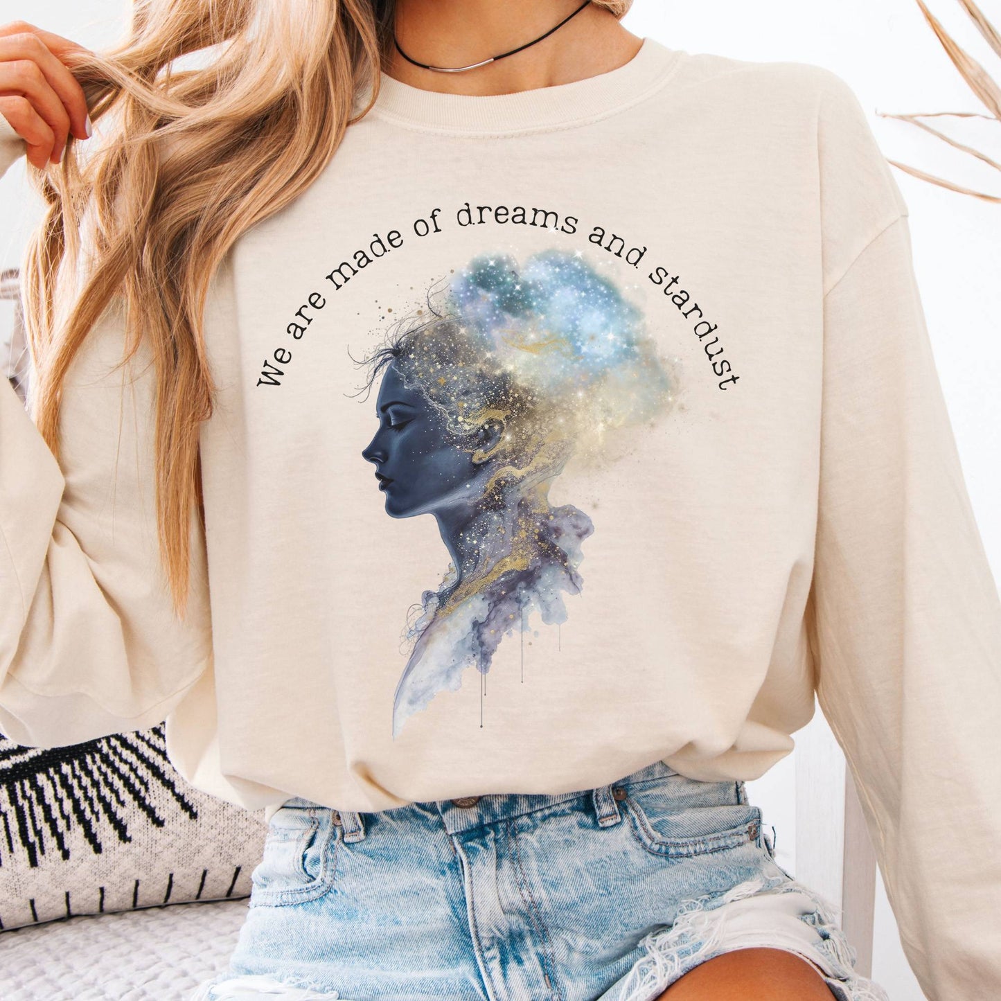 Long-sleeve Ivory / S We Are Made of Dreams and Stardust Long Sleeve Tee The Mystic Eden