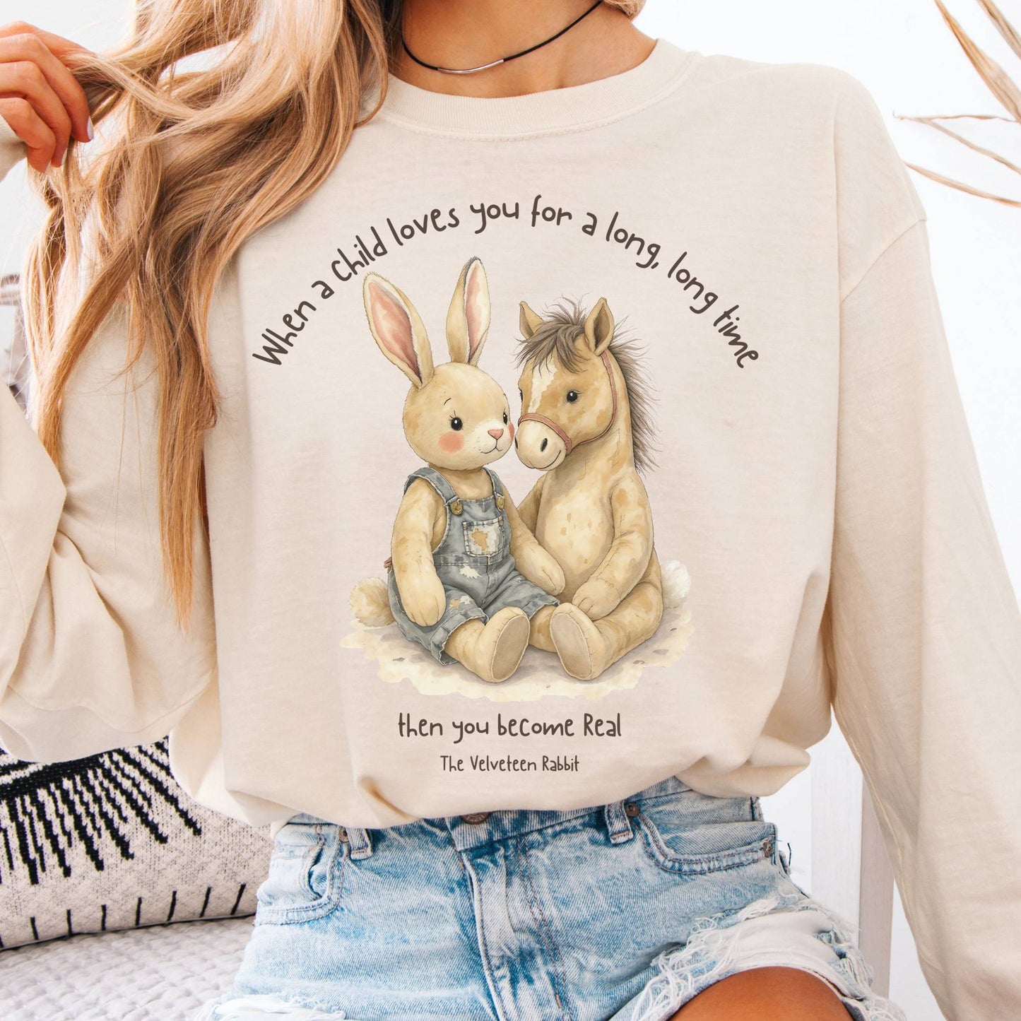 Long-sleeve Ivory / S You Become Real The Velveteen Rabbit Long Sleeve Tee The Mystic Eden