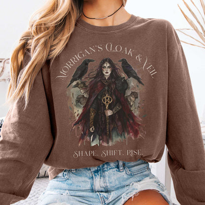 Long-sleeve Morrigan's Cloak & Veil Shape Shift Rise Long Sleeve Shirt The Mystic Eden