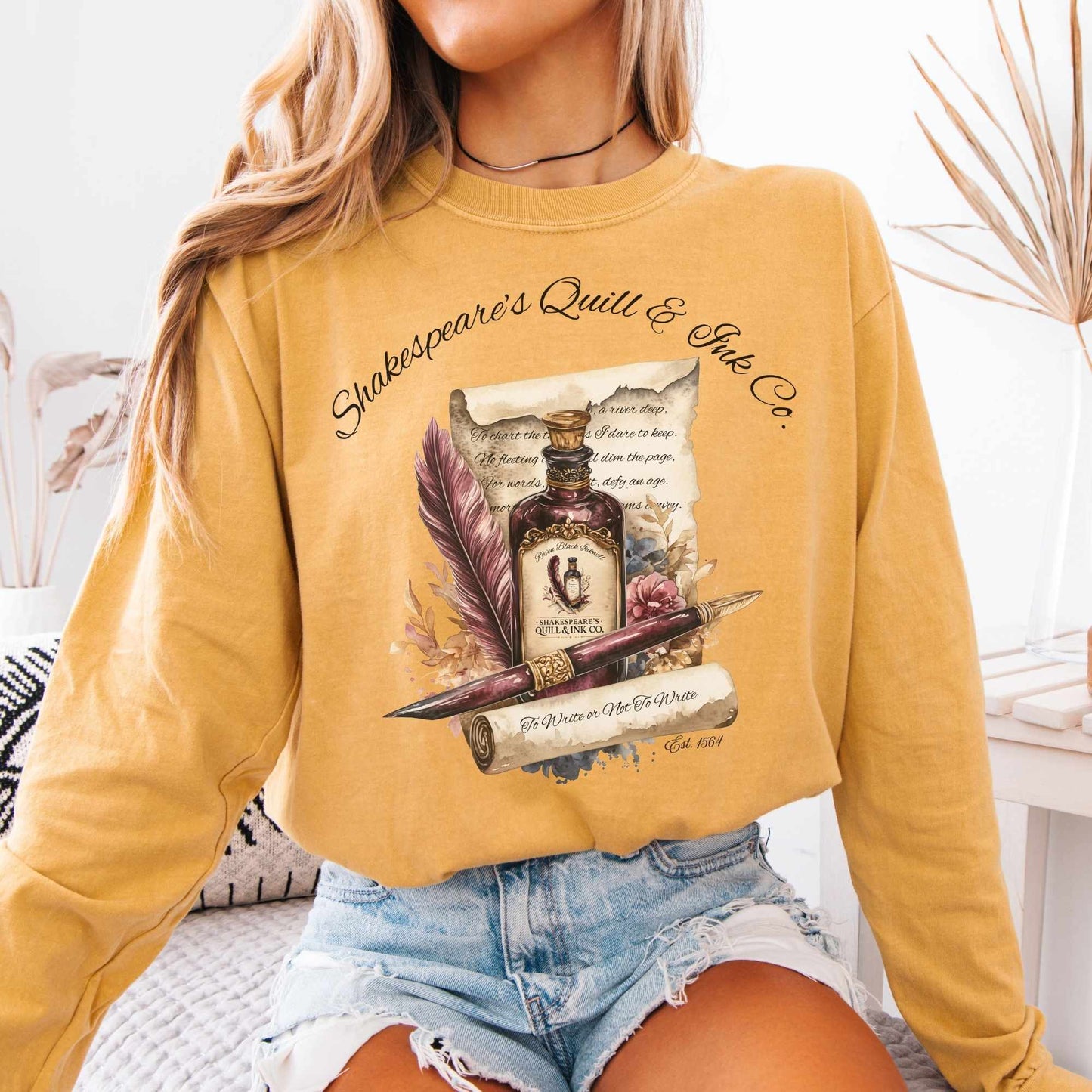 Long-sleeve Mustard / S Shakespeare's Quill & Ink Co. Long Sleeved Shirt The Mystic Eden