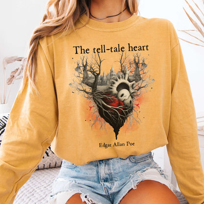 Long-sleeve Mustard / S The Tell Tale Heart Edgar Allan Poe Long Sleeve Tee The Mystic Eden