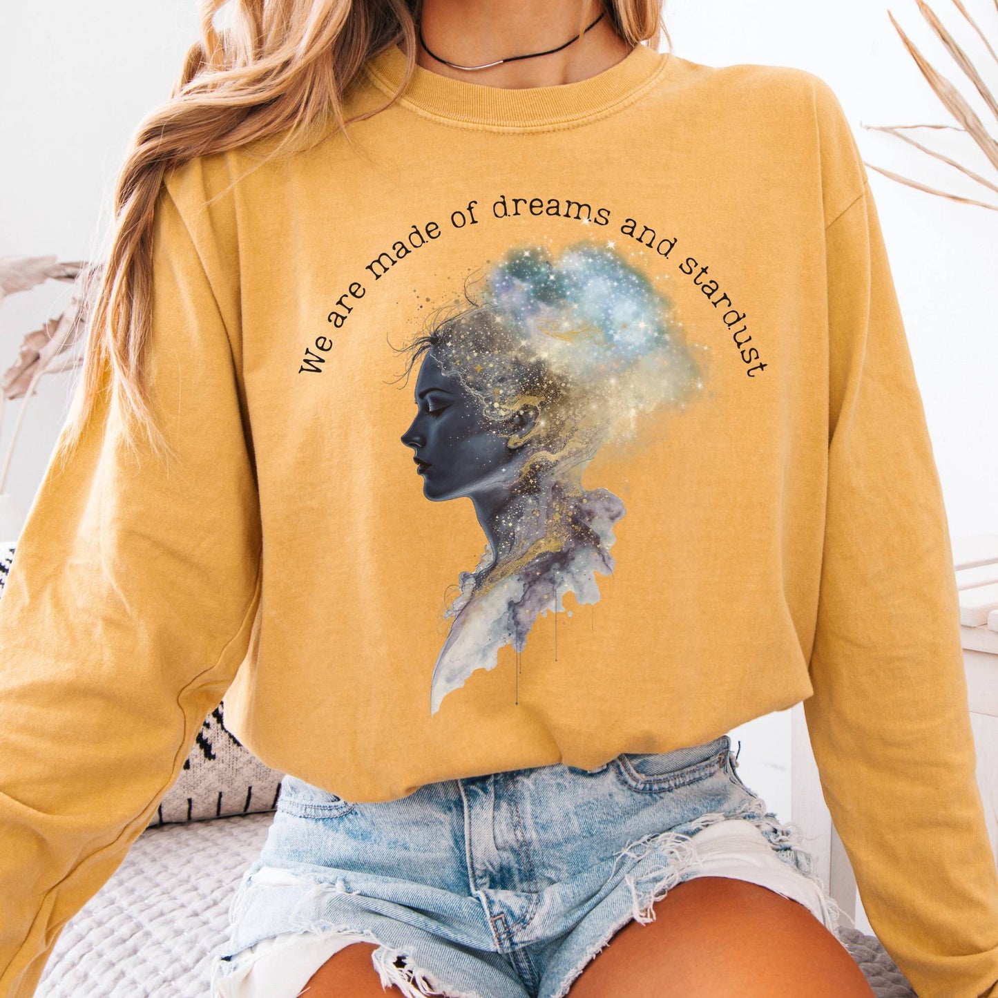 Long-sleeve Mustard / S We Are Made of Dreams and Stardust Long Sleeve Tee The Mystic Eden